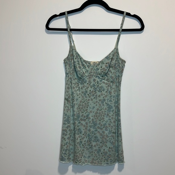 Aritzia Wilfred Bustier Long Tank  w/Adjustable Straps Sz XS Mint Green floral - Picture 1 of 9